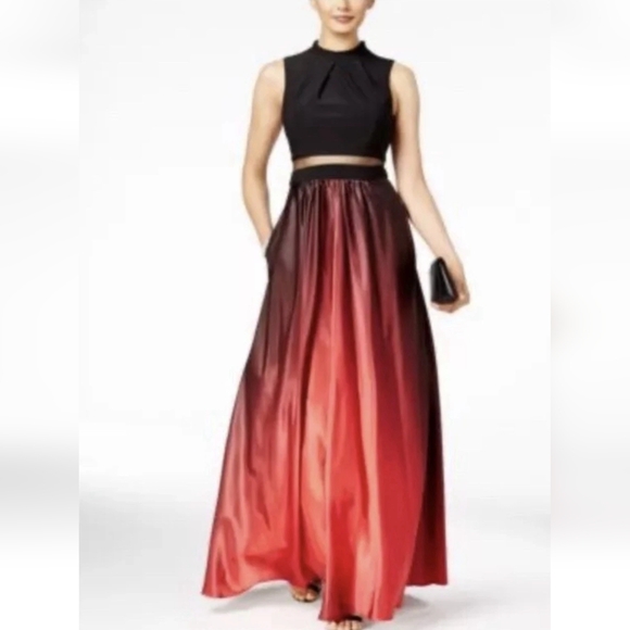 Betsy & Adam Dresses & Skirts - Betsy & Adam Black and Red Ombre Formal Dress